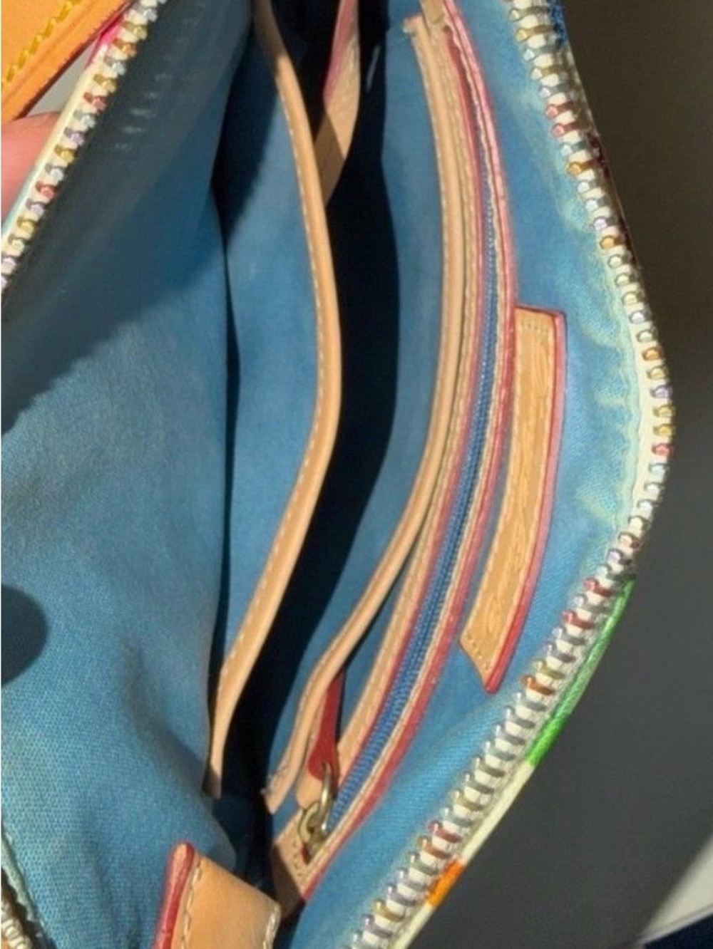 Dooney & Bourke White Rainbow Retro Grafica Letter Carrier Crossbody Bag - Picture 8 of 14